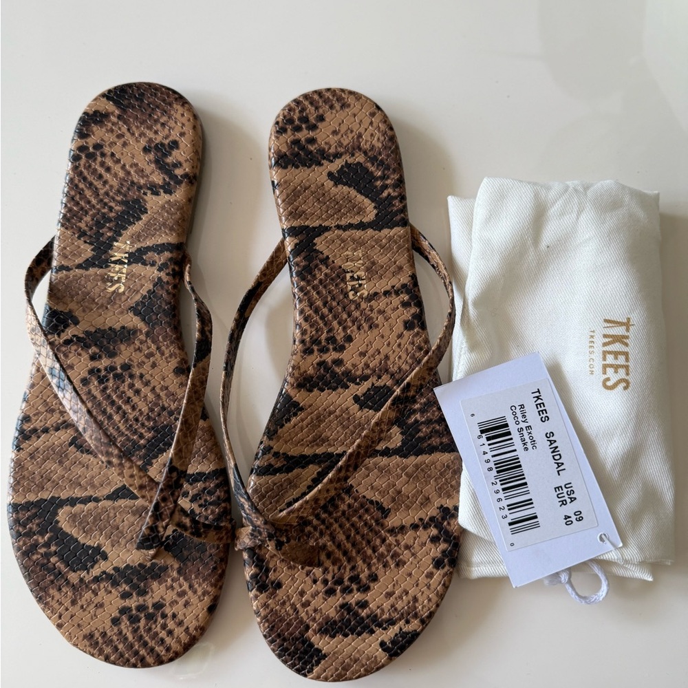 TKEES Brown and Black Patterned Sandals